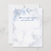 Dusty Blue Elegant White Gray Floral Heart Wedding Save The Date (Achterkant)
