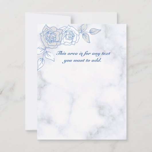 Dusty Blue Elegant White Gray Floral Heart Wedding Save The Date (Achterkant)