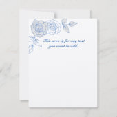 Dusty Blue Elegant White Gray Floral Heart Wedding Save The Date (Achterkant)