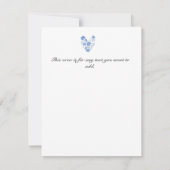 Dusty Blue Elegant White Gray Floral Heart Wedding Save The Date (Achterkant)