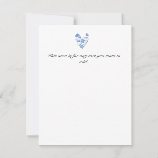 Dusty Blue Elegant White Gray Floral Heart Wedding Save The Date (Achterkant)