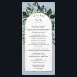 Dusty Blue elegante waterverf verlaten bruiloft di Menu<br><div class="desc">Elegante Botanische groen bladeren met moderne boog Menu</div>