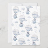 Dusty Blue Elephant Baby is Baby shower Kaart (Achterkant)