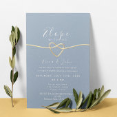 Dusty Blue Elopement Huwelijksuitnodiging Kaart