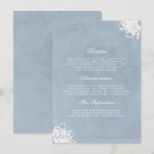 Dusty Blue en Baby's Breath Wedding Informatie Informatiekaartje (Voorkant / Achterkant)