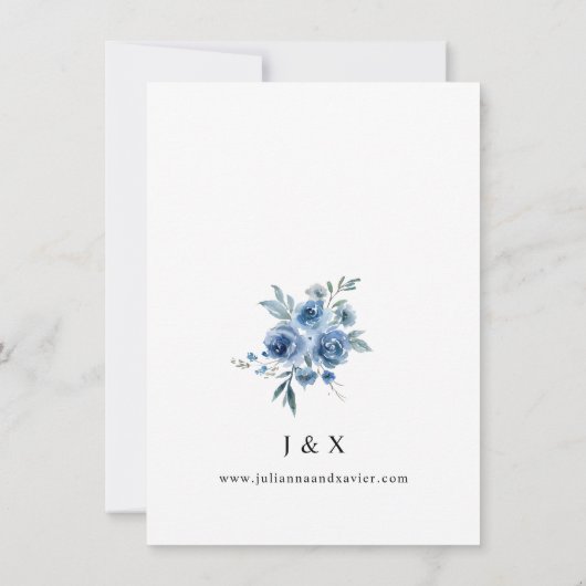 Dusty Blue en Blue Floral Save The Date (Achterkant)