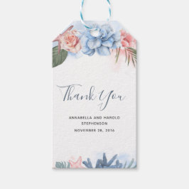 Dusty Blue en Blush Beach geïnspireerd Dank u Cadeaulabel