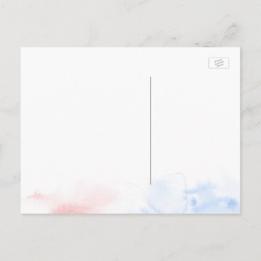 Dusty Blue en Blush Beach Save the Date Aankondigingskaart (Achterkant)