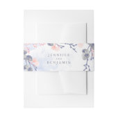 Dusty Blue en Blush Bloemen Waterverven Bruiloft Uitnodigingen Wikkel (Voorkant Voorbeeld)