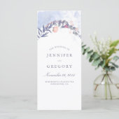 Dusty Blue en Blush bruiloft programma's (Staand voorkant)