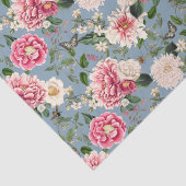 Dusty Blue en Blush Country Floral Pattern Tissuepapier (Detail)