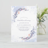 Dusty Blue en Blush Floral Vrijgezellenfeest Kaart (Staand voorkant)