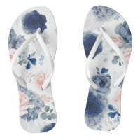 Dusty Blue en Blush Pink Floral Elegant Botanical