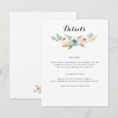 Dusty Blue en Blush Pink Floral Wedding Informatiekaartje (Voorkant / Achterkant)