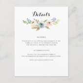Dusty Blue en Blush Pink Floral Wedding Informatiekaartje (Voorkant)