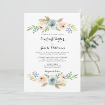 Dusty Blue en Blush Pink Floral Wedding