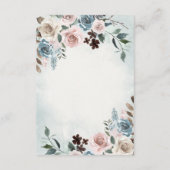 Dusty Blue en Blush Pink Mauve Floral Wedding Informatiekaartje (Achterkant)