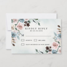 Dusty Blue en Blush Pink Mauve Floral Wedding