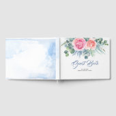Dusty Blue en Blush Pink Wedding Gastenboek (Volledig)