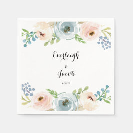 Dusty Blue en Blush Pink Wedding Servet