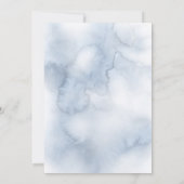 Dusty Blue en Blush Tropical Beach Bruiloft Kaart (Achterkant)