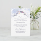 Dusty Blue en Blush Wedding Informatie Gast Informatiekaartje (Staand voorkant)