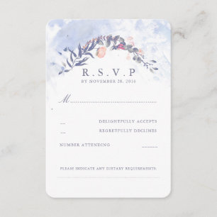 Dusty Blue en Blush Wedding RSVP