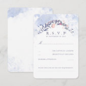 Dusty Blue en Blush Wedding RSVP (Voorkant / Achterkant)