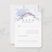 Dusty Blue en Blush Wedding RSVP (Voorkant)