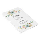 Dusty Blue en Blush Wedding Save the Date Magnet Magneet (Rechterzijde)