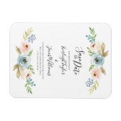 Dusty Blue en Blush Wedding Save the Date Magnet Magneet (Horizontaal)