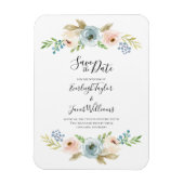 Dusty Blue en Blush Wedding Save the Date Magnet Magneet (Verticaal)