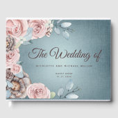 Dusty Blue en Blush Woodland Winter Wedding Gastenboek (Voorkant)