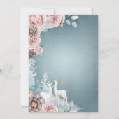 Dusty Blue en Blush Woodland Winter Wedding Kaart (Achterkant)