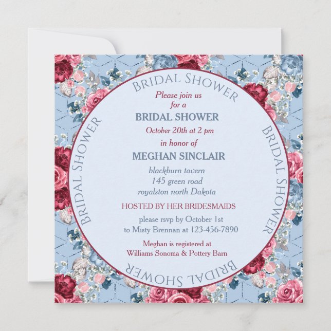 Dusty Blue en Bourgogne Vrijgezellenfeest (Voorkant)