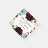 Dusty Blue en Bourgondië Cranberry herfstbruiloft Servet (Hoek)