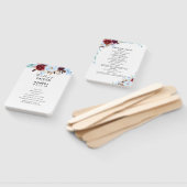 Dusty Blue en Bourgondië Floral bruiloft programma Handwaaier (Niet-gemonteerd)