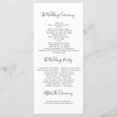 Dusty Blue en Bourgondië Floral bruiloft programma Programmakaart (Achterkant)