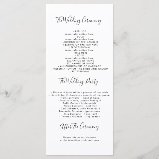 Dusty Blue en Bourgondië Floral bruiloft programma Programmakaart (Achterkant)