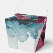 Dusty Blue en Bourgondische wervelende bruiloft Bedankdoosjes (Voorkant)