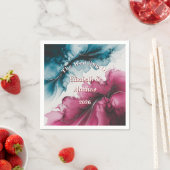 Dusty Blue en Bourgondische wervelende bruiloft Servet (Insitu)