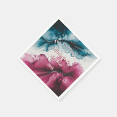 Dusty Blue en Bourgondische wervelende bruiloft Servet (Hoek)