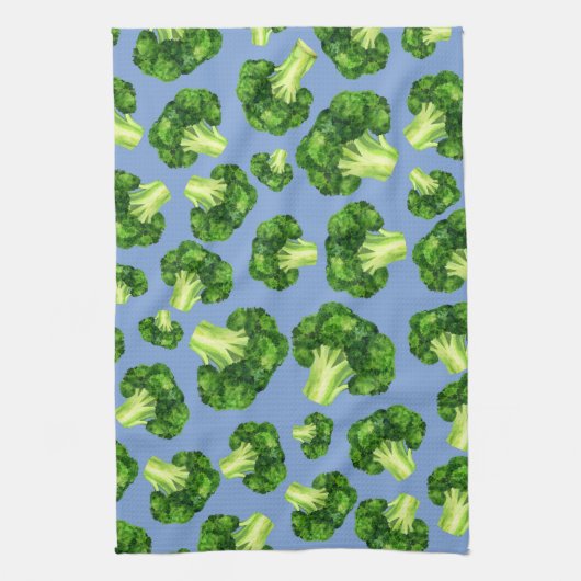 Dusty Blue en Broccoli Theedoek (Verticaal)