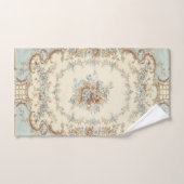 Dusty Blue en Brown Floral Oriental Bad Handdoek (Handdoek)