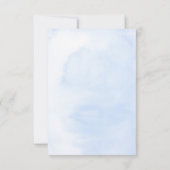 Dusty Blue en Burgundy Red Floral Wedding RSVP (Achterkant)