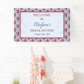 Dusty Blue en Burgundy Vrijgezellenfeest Welcome Spandoek (Insitu)