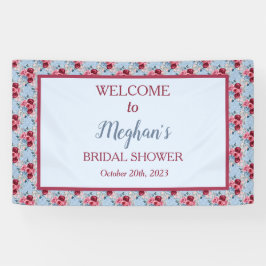 Dusty Blue en Burgundy Vrijgezellenfeest Welcome Spandoek