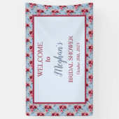 Dusty Blue en Burgundy Vrijgezellenfeest Welcome Spandoek (Verticaal)