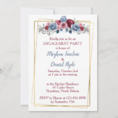 Dusty Blue en Burgundy Wedding Engagement Party Kaart (Voorkant)