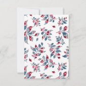 Dusty Blue en Burgundy Wedding RSVP Enclosure Save The Date (Achterkant)